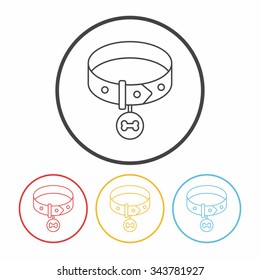 dog chains line icon