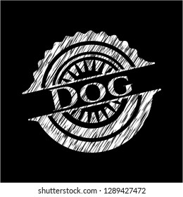 Dog chalkboard emblem