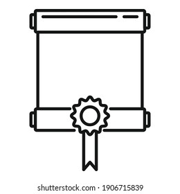 Dog champ diploma icon. Outline dog champ diploma vector icon for web design isolated on white background