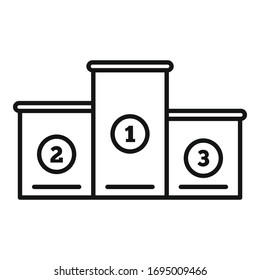 Dog championship podium icon. Outline dog championship podium vector icon for web design isolated on white background