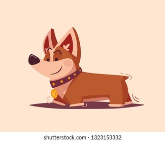 Dog character. Best friend. Cartoon vector illustration. Cute puppy. Funny corgi