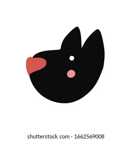 Dog character design. Cute cartoon animal vector illustration. Abstract icon for baby posters, art prints, fashion apparel or stickers.