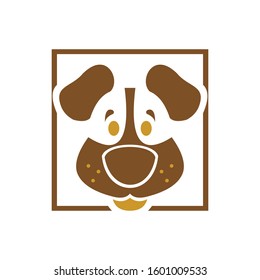 Dog character illustration logo template