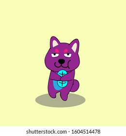 dog character for kids apparel design, vector illustration