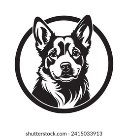 dog character logo template, isolated, vintage