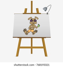 Dog characters doodle sticker. Puppy with cocktail. Hand drawn vector illustration