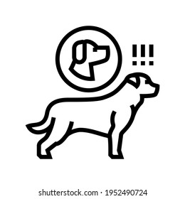 dog chasing animal line icon vector. dog chasing animal sign. isolated contour symbol black illustration