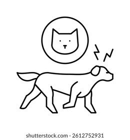 dog chasing cat line icon vector. dog chasing cat sign. isolated contour symbol black illustration