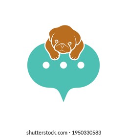Dog Chat logo design vector illustration, Creative Dog logo design concept template, symbols icons