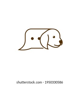 Dog Chat logo design vector illustration, Creative Dog logo design concept template, symbols icons