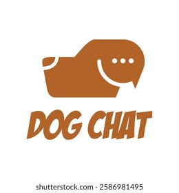 dog chat talk flat minimalist logo design