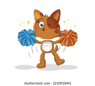 the dog cheerleader cartoon. cartoon mascot vector