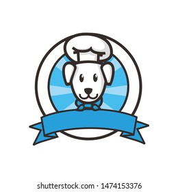 dog with chef hat logo template design