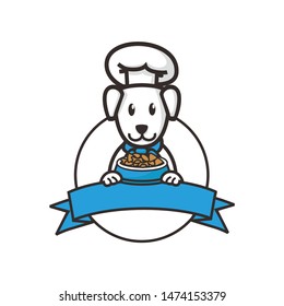 dog with chef hat logo template design