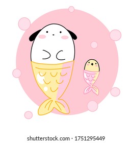 Perro y polluelo con sirena
