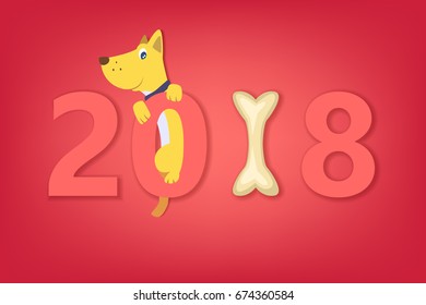 Dog China 2018 year banner concept