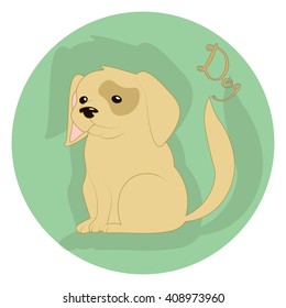 Dog Chinese Happy New Year. Vector Illustration. Animal symbol of the New Year 2018. Lunar new year. Symbol of year on Chinese calendar Dog. 
