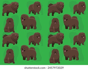 Dog Chow Chow Chocolate Coat Cartoon Cute Seamless Wallpaper Background