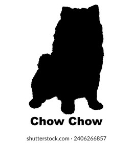 Dog Chow Chow silhouette Breeds Bundle Dogs on the move. Dogs in different poses.
The dog jumps, the dog runs. The dog is sitting lying down playing
