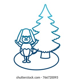 Dog with christmas tree