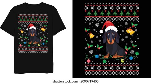 
Dog Christmas Ugly Christmas Sweater T- Shirt Designs