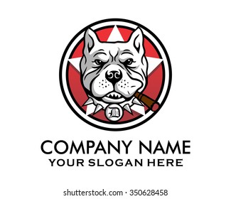 dog cigar head character illustration logo icon vector