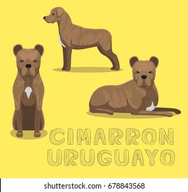 Dog Cimarron Uruguayo Cartoon Vector Illustration