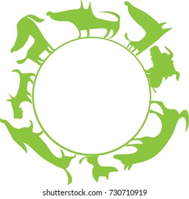 dog with circle border design