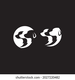 Vector de diseño de icono del logotipo del perro en círculo