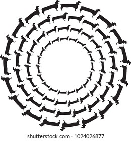 dog circle vector