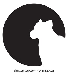 Dog in Circle Vector Illustration