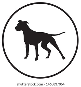 Dog in Circle Vector Illustration