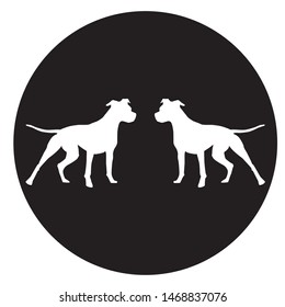 Dog in Circle Vector Illustration