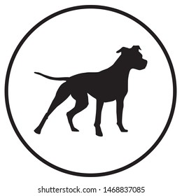 Dog in Circle Vector Illustration