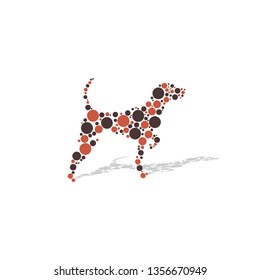 Dog with circles vector illustration