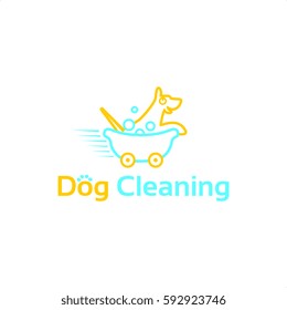 Dog Cleaning Service Logo Vector