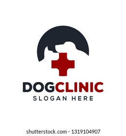 Dog clinic vector logo template