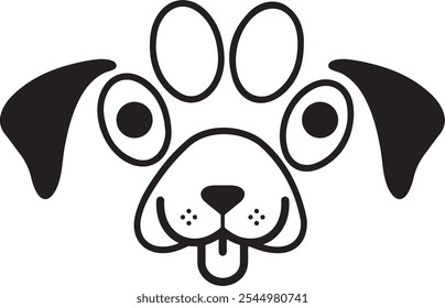 Dog clip art design on plain white transparent isolated background for card, shirt, hoodie, sweatshirt, apparel, card, tag, mug, icon, poster or badge