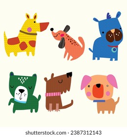 dog clipart in a cute style