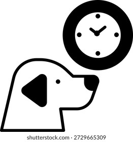 Perro y reloj icono: Recordatorio de horario de mascotas