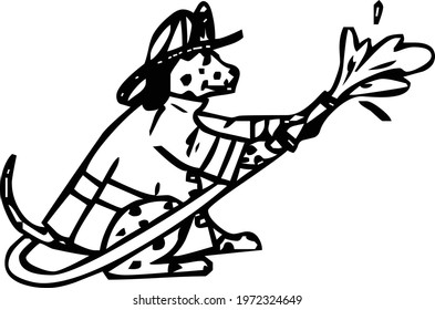 dog in cloth cartoon drawing vector design 