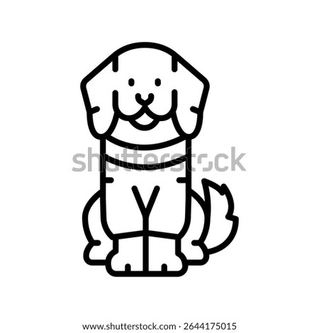 dog in clothes black line icon for 
digital and print projects.  Minimal clean icons for apps and websites. Modern simple icons for UI UX and branding