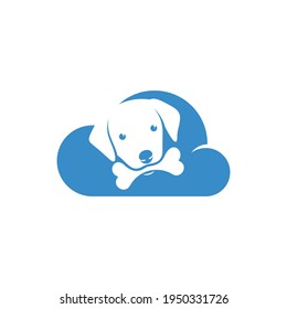 Dog Cloud logo design vector illustration, Creative Dog logo design concept template, symbols icons