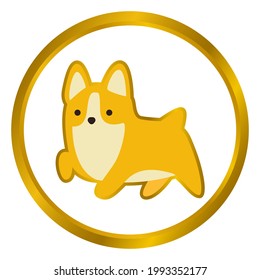Dog Coin Vector Illustration Face Of The Shiba Inu Dog On Coin. Doge Vector Digital Currency Symbol