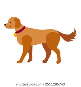 Dog with collar, articulated -vector-