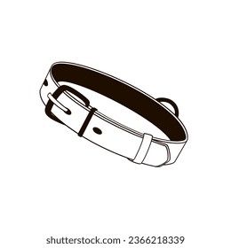Ilustración del vector blanco y negro del collar del perro