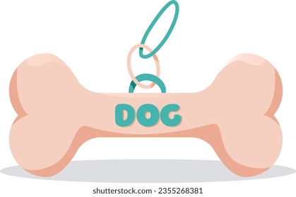 dog collar, bone, pet accessories, cartoon, vector