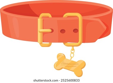 Dog collar with bone symbol. Puppy accessory cartoon icon isolated on white background