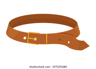 Dog collar in brown color in cartoon style isolated on white background. Equipment, pet accessory, protection symbol.