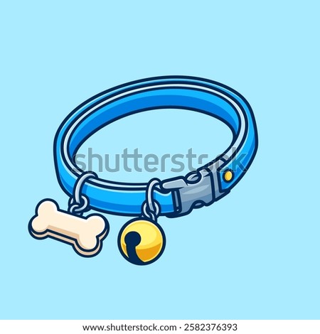 Dog Collar Cartoon Vector Icon Illustration. Animal Object Icon Concept Isolated Premium Vector. Flat Cartoon Style